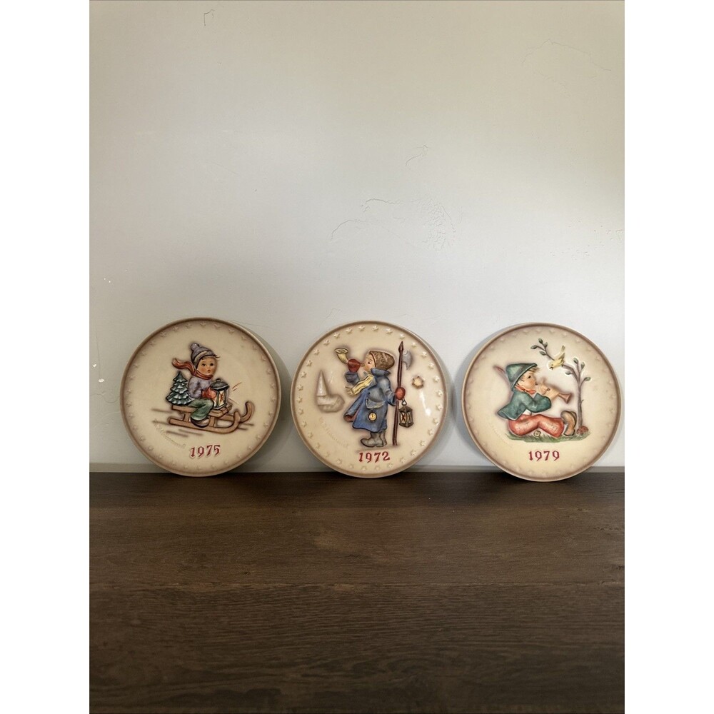 W. Goebel M.J. Hummel Annual Plates 1972 1975 1979 Set Of 3 Germany 7.5 Inches